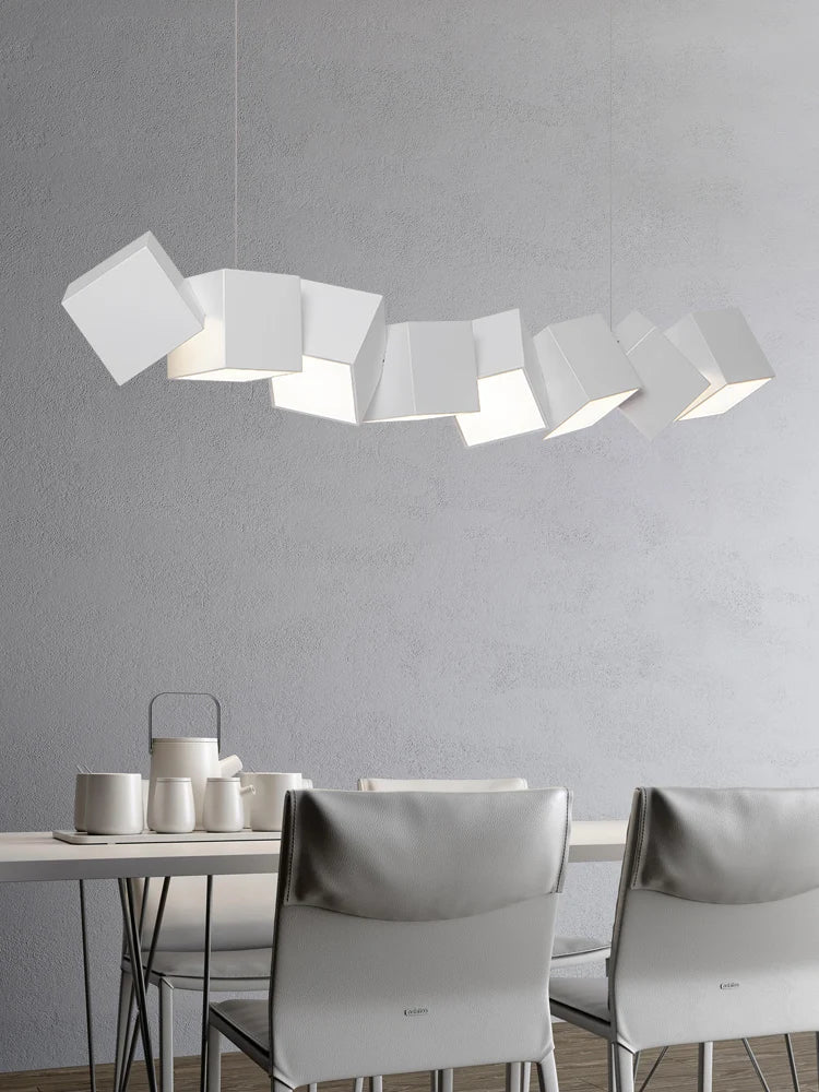 lustre moderne simple nordique luxe longue barre suspension lampe - vue 5 sur 8