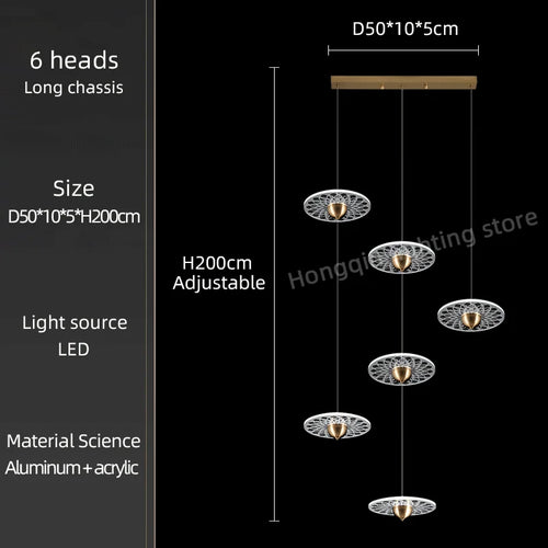 lustre moderne pour escalier design nordique simple et élégant - vue 19 sur 21