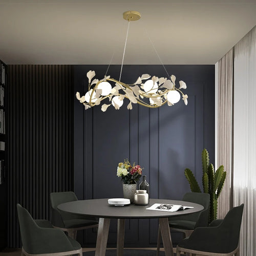 suspension lumineuse en verre design nordique ginkgo moderne - vue 2 sur 11