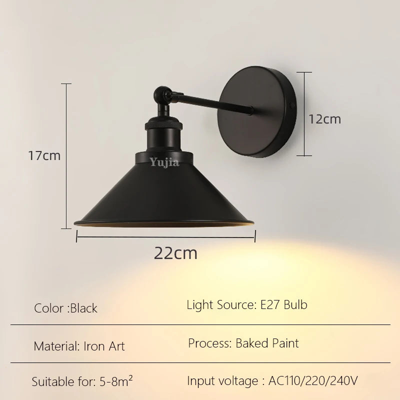 applique murale rétro réglable en fer et laiton décorative à LED - vue 8 sur 8