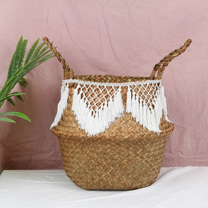 panier en osier tressé pour rangement et décoration polyvalente - vue 2 sur 18