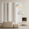 Suspension design avec abat-jour arrondi blanc Mango
