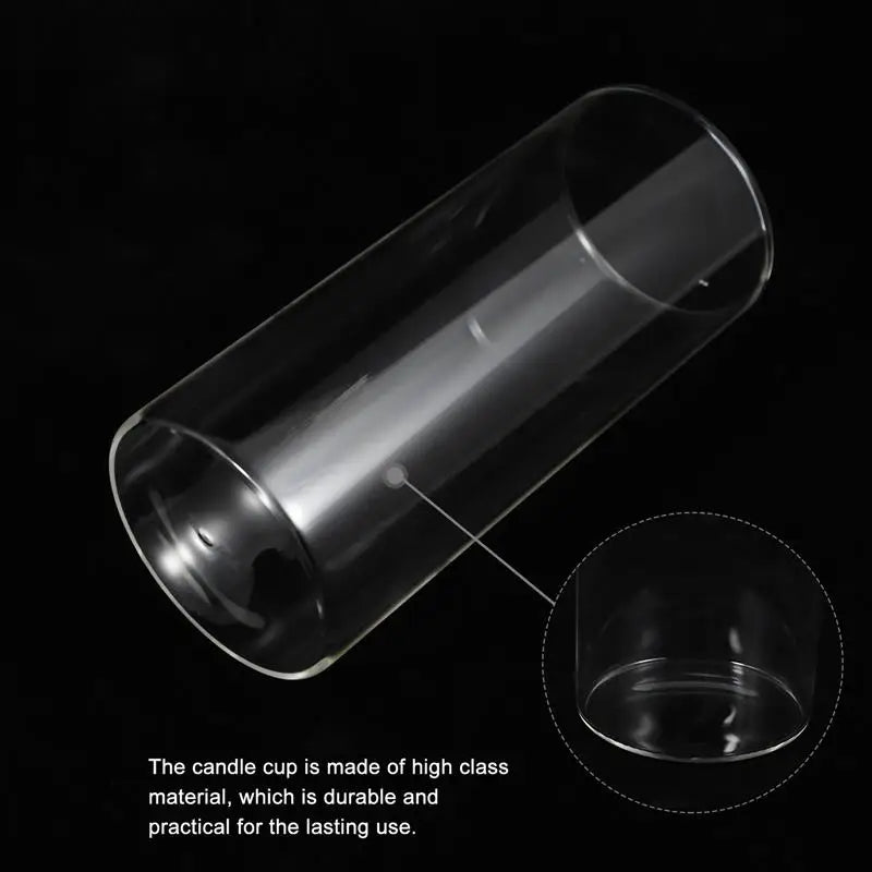 supports en verre cylindriques transparents pour bougies chauffe-plat