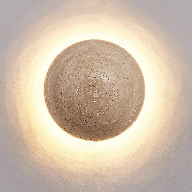 applique murale moderne en pierre calcaire pour décoration intérieure lumineuse - vue 4 sur 9