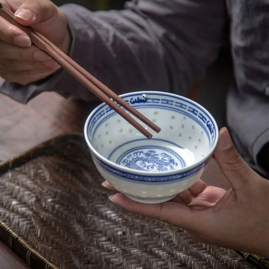 Bol porcelaine jingdezhen motif dragon chinois ramen soupe - vue 7 sur 7