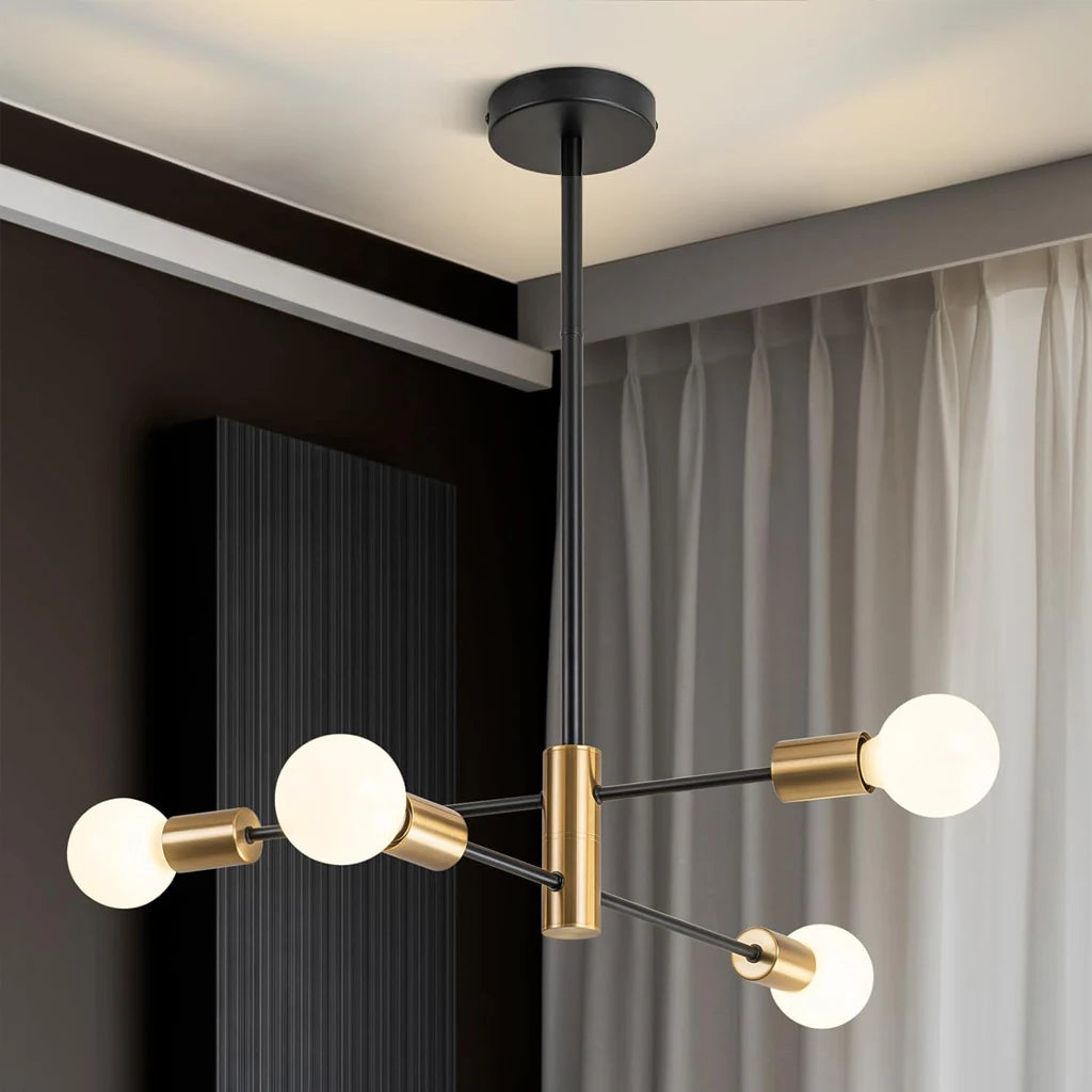 lustre moderne spoutnik lampe suspendue satellite 2/4/8 têtes décoration - vue 9 sur 10