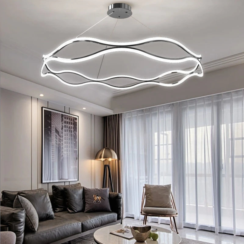 Lustre Nordique LED Lumière Pour Chambre Salon Salle à manger De Luxe Anneau Suspension Décor À La Maison