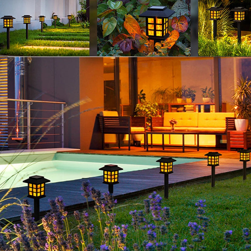lot de lampes torches solaires décoratives pour jardin extérieur