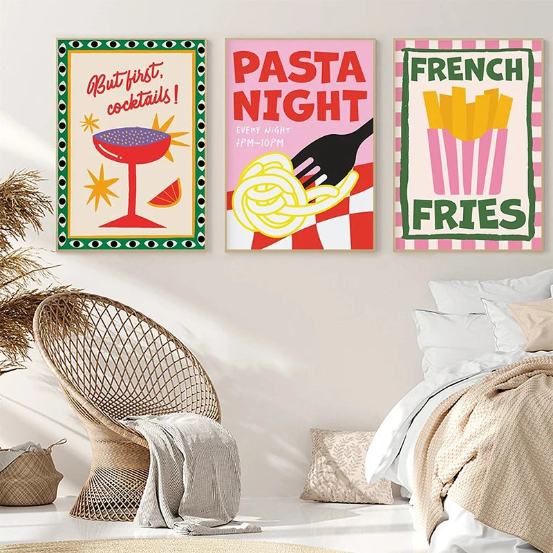 affiche artistique de citation sur la nourriture décorative
