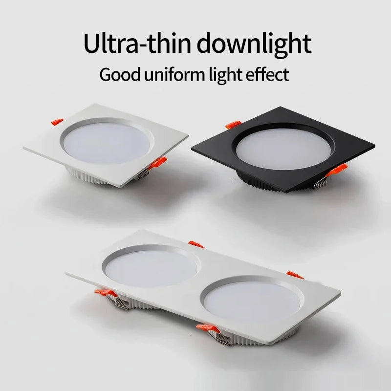 spot led double tête encastré ultra mince design moderne - vue 3 sur 18