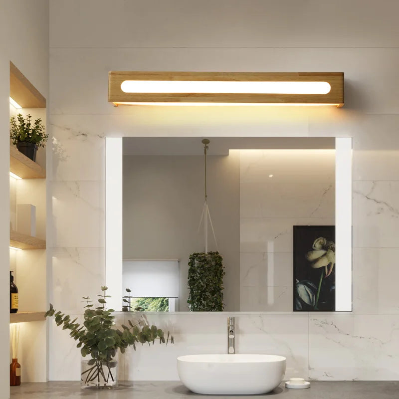 applique murale led nordique simple en bois pour éclairage intérieur - vue 3 sur 9