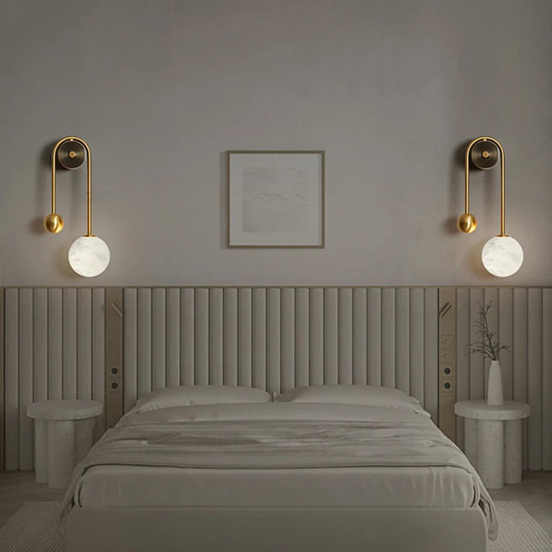 applique design scandinave moderne nordique marbre led