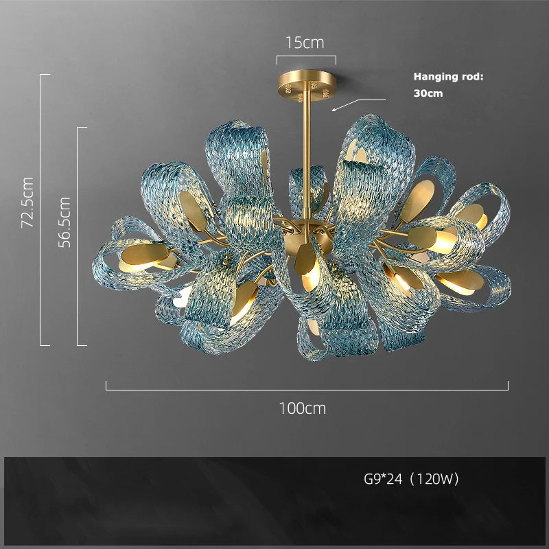 lustre suspendu en verre cristal éclairage moderne pour intérieur - vue 13 sur 21