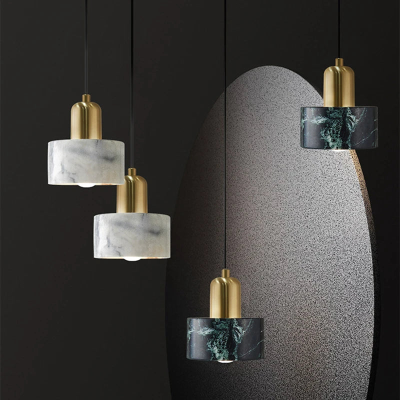 suspension modernes en marbre nordique pour décor loft - vue 3 sur 9