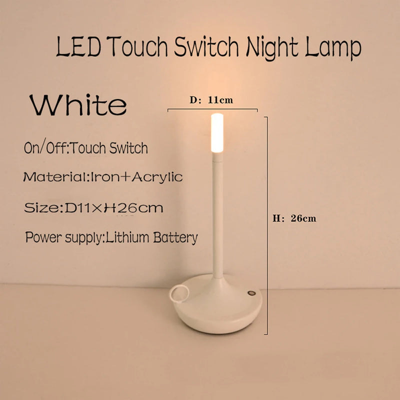 LED bougie lampe de Table de camping-car Rechargeable veilleuse tactile pour la décoration de la maison dîner atmosphère créative lampe de bureau