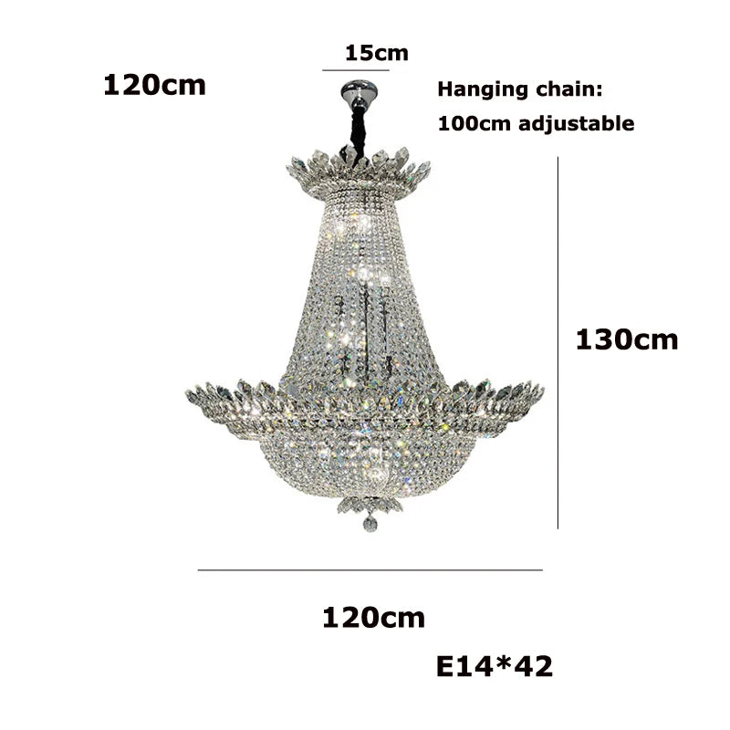 lustre led k9 cristal palace à intensité variable pour un éclairage élégant