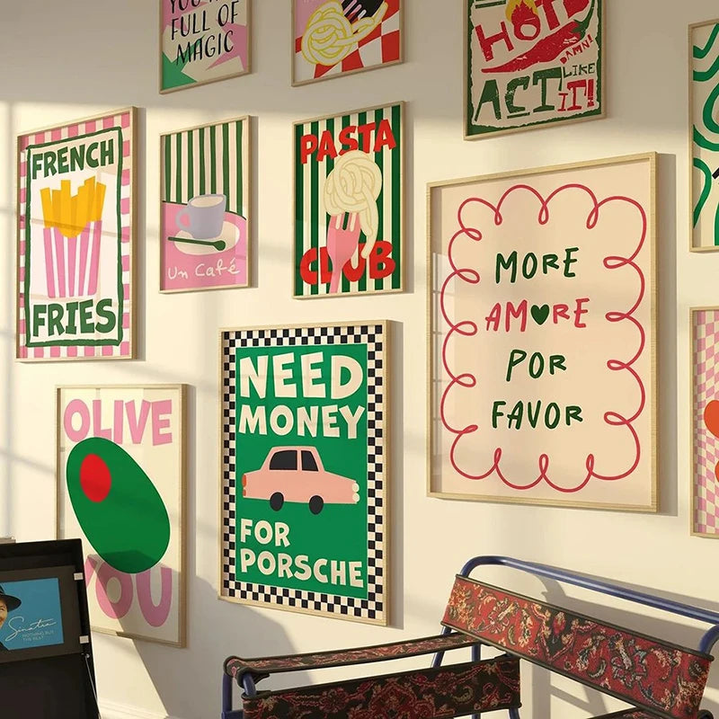 affiche artistique de citation sur la nourriture décorative