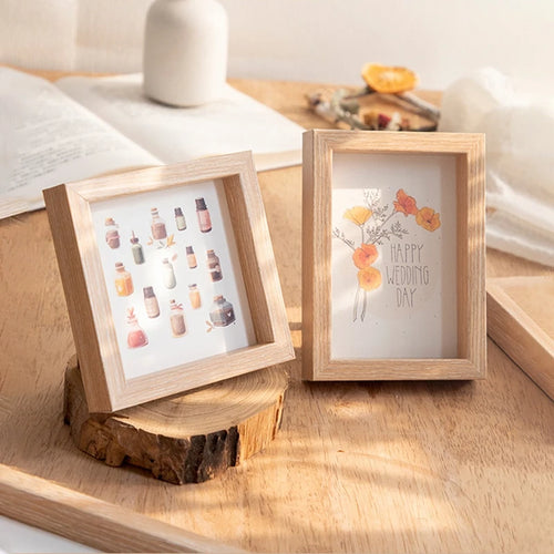 cadre photo vintage en bois massif pour décoration et bureau