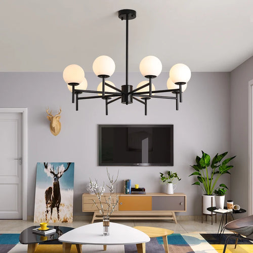 lustre en verre design médiéval pour décoration intérieure moderne - vue 6 sur 14