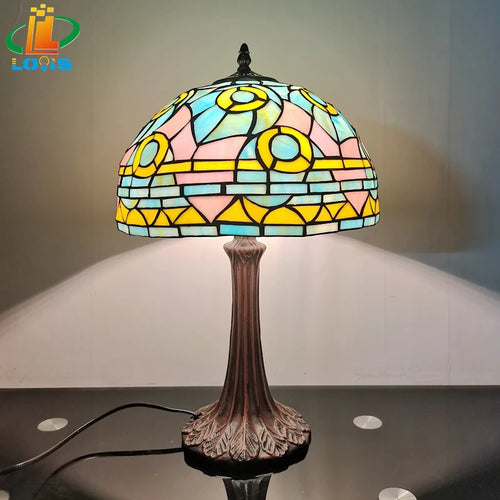 lampe à poser tiffany style méditerranéen antique pour décoration intérieure - vue 3 sur 6