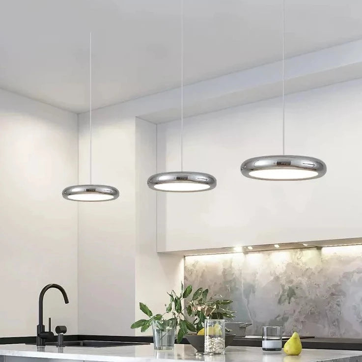 Suspension luxe ronde chromée - vue 5 sur 12