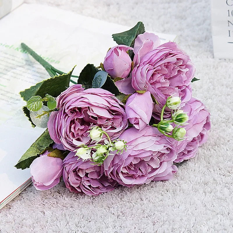 petit bouquet de fleurs artificielles pour décoration printanière et mariage - vue 12 sur 37