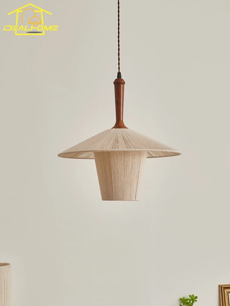 suspension japonaise wabi-sabi en coton tricoté à la main zen art - vue 5 sur 7