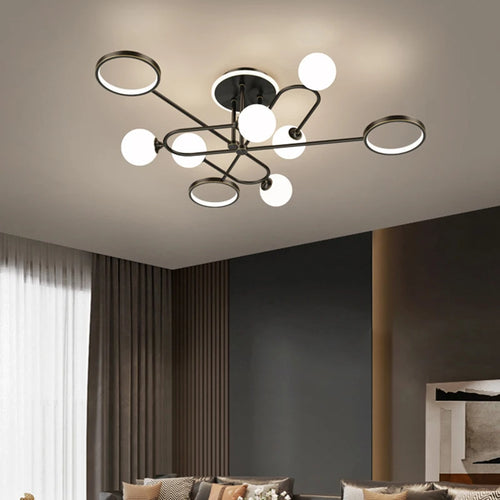lustre led moderne en verre pour - vue 2 sur 12