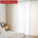 Voilage style lin translucide pour salon chambre fenêtre