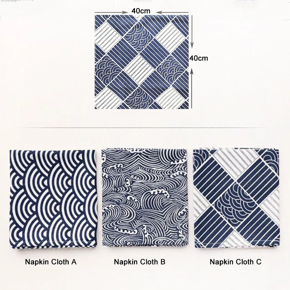 Serviette de table style japonais lot 4 motifs - vue 6 sur 9