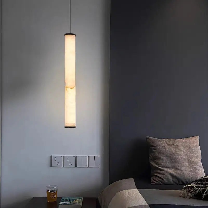lustre en marbre et laiton 3000k avec cordon réglable pour intérieur - vue 2 sur 9