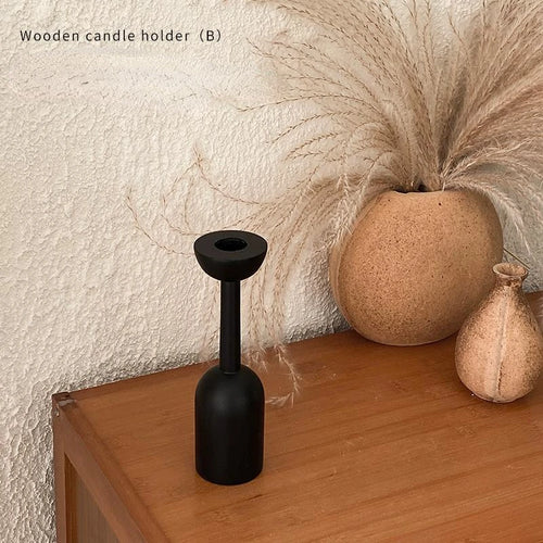 bougeoir en bois pour décoration moderne et géométrique - vue 9 sur 9