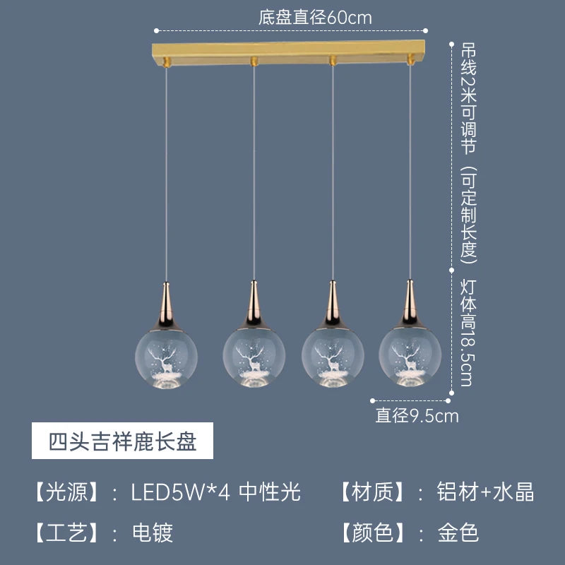 lustre moderne en cristal pour décoration intérieure animaux - vue 13 sur 13