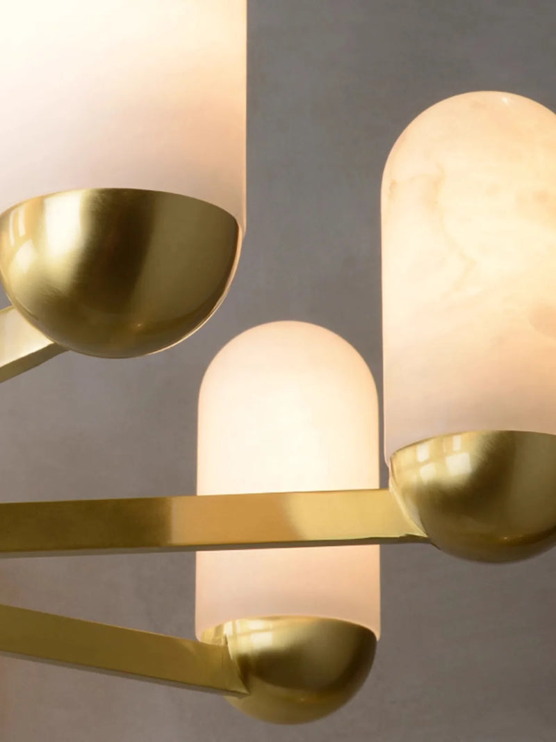 Lustre design LED marbre espagnol cuivre décoratif maison