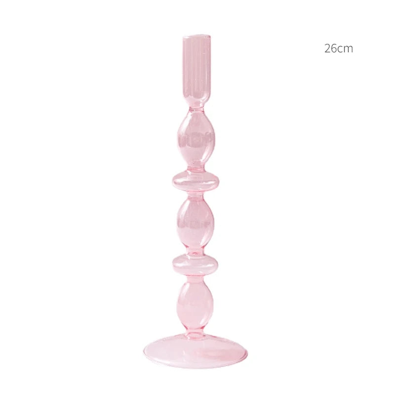 bougeoir en verre conique pour table de mariage et décoration nordique - vue 12 sur 28