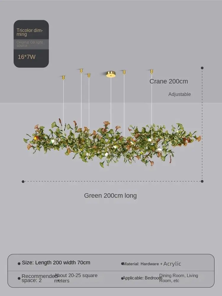 suspension moderne en ginkgo en verre personnalisée pour un éclairage élégant - vue 11 sur 16