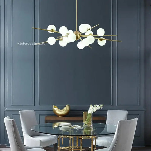 suspension LED en forme de boule de verre design moderne - vue 6 sur 10