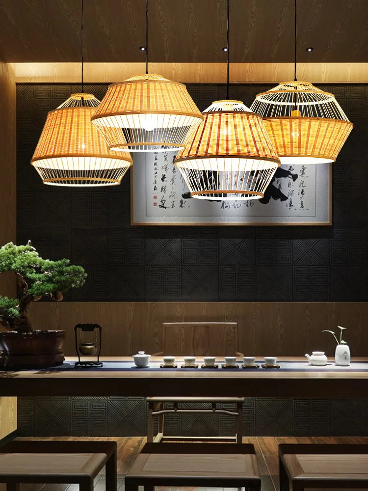 suspension luminaire en bambou pour restaurant hôtel