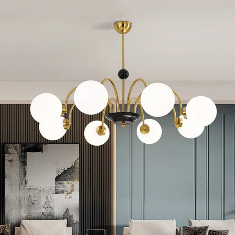 lustre nordique moderne en chrome avec éclairage led
