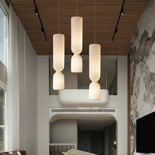 Suspension en soie de forme cylindrique de concepteur danois pour salon Duplex Villa Loft escalier décor éclairage - vue 2 sur 12