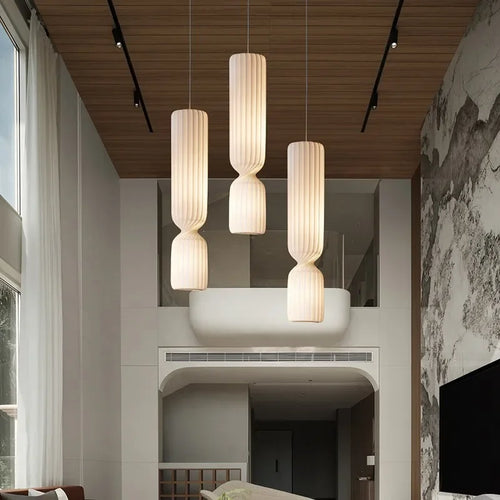 Suspension en soie de forme cylindrique de concepteur danois pour salon Duplex Villa Loft escalier décor éclairage