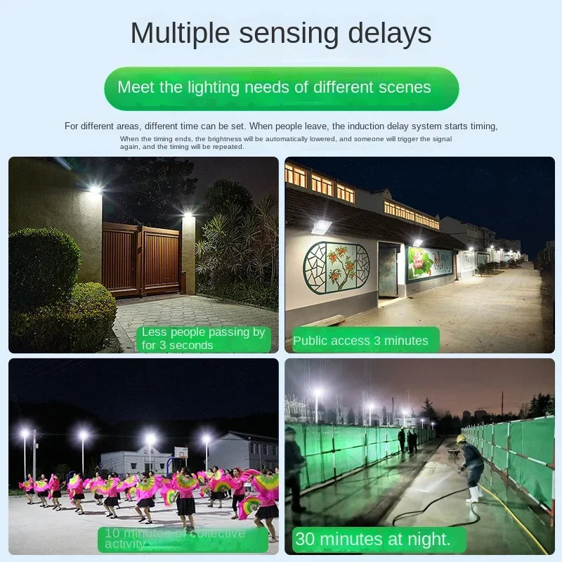 INTELAMP Solar Motion Sensor Floodlight with Remote Control, High Brightness 2500lm, 18000mAh, Suitable for Various Scenarios - vue 6 sur 7