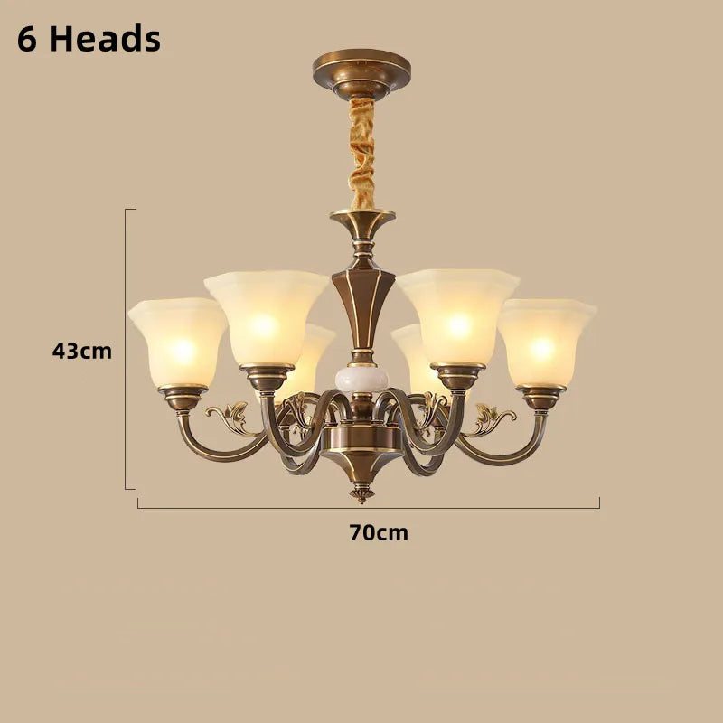 lustre vintage en cuivre avec abat-jour en verre dépoli - vue 16 sur 20