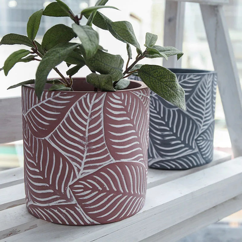 moules en silicone pour pots de fleurs motifs feuilles 2024