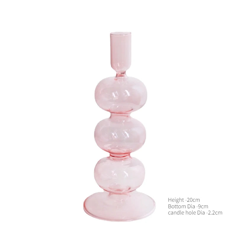 bougeoir en verre conique pour table de mariage et décoration nordique - vue 23 sur 28