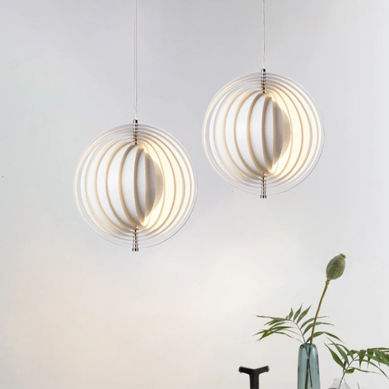suspension ronde à led décorative en forme de boule - vue 5 sur 8