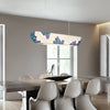 Lustre design longue rectangulaire avec touche coloré Hazel