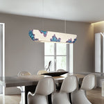 Lustre design longue rectangulaire avec touche coloré Hazel