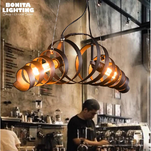 suspension pivotante rétro en corne de bœuf à led - vue 2 sur 6