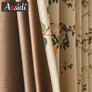 Rideau occultant floral vintage isolant chambre salon